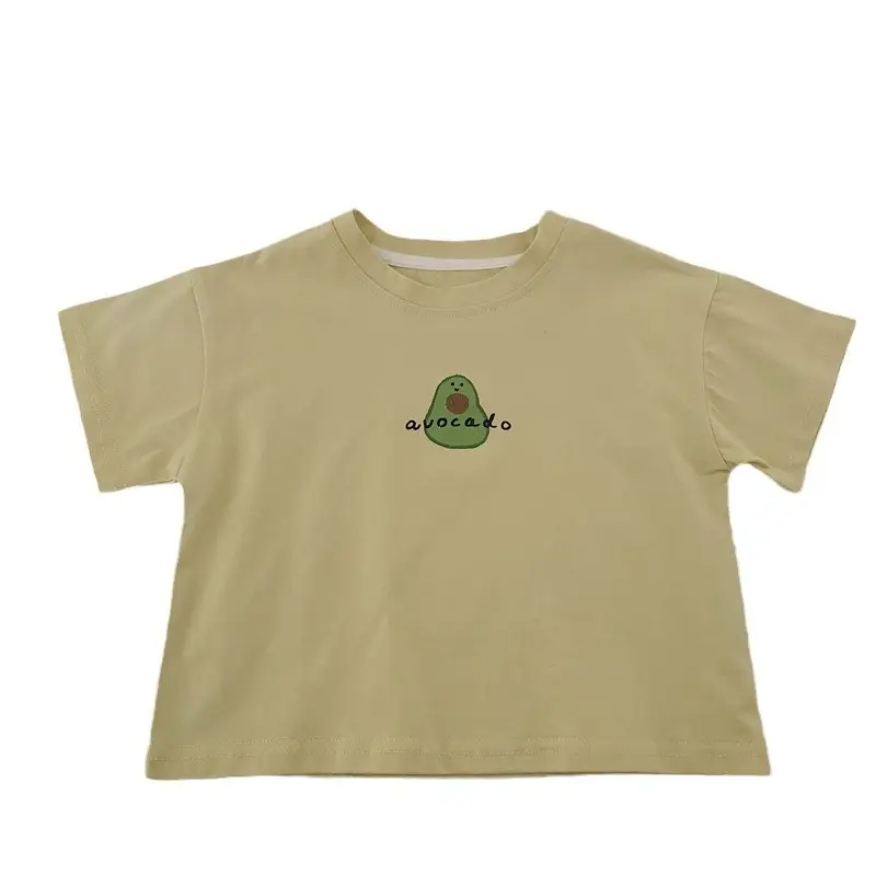 Boys T-Shirt Green Avocado Print Summer 2025