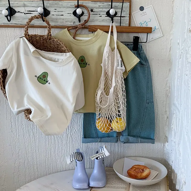 Boys T-Shirt Green Avocado Print Summer 2025 — feature 4