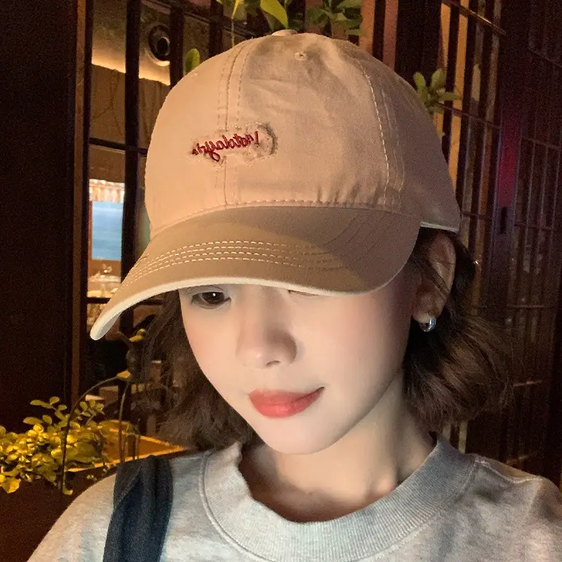 Women Pink Embroidered Baseball Cap Spring Autumn - Image 7