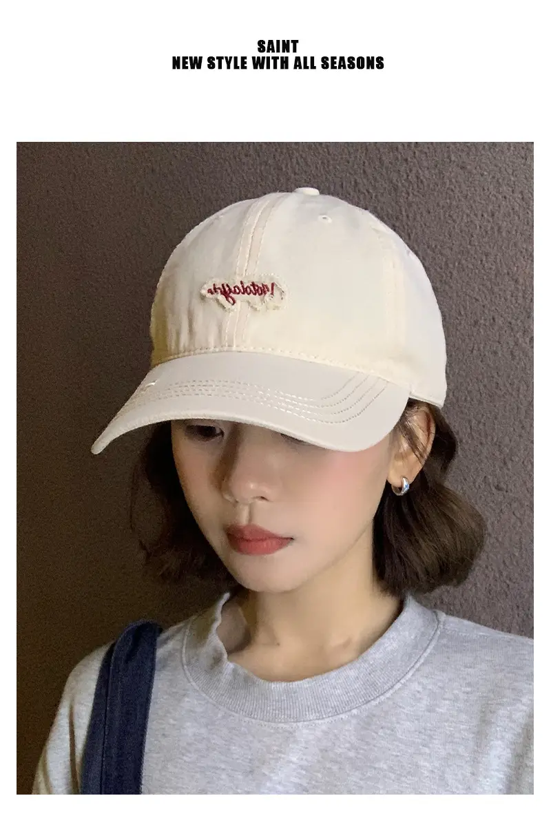 Women Pink Embroidered Baseball Cap Spring Autumn — feature 1