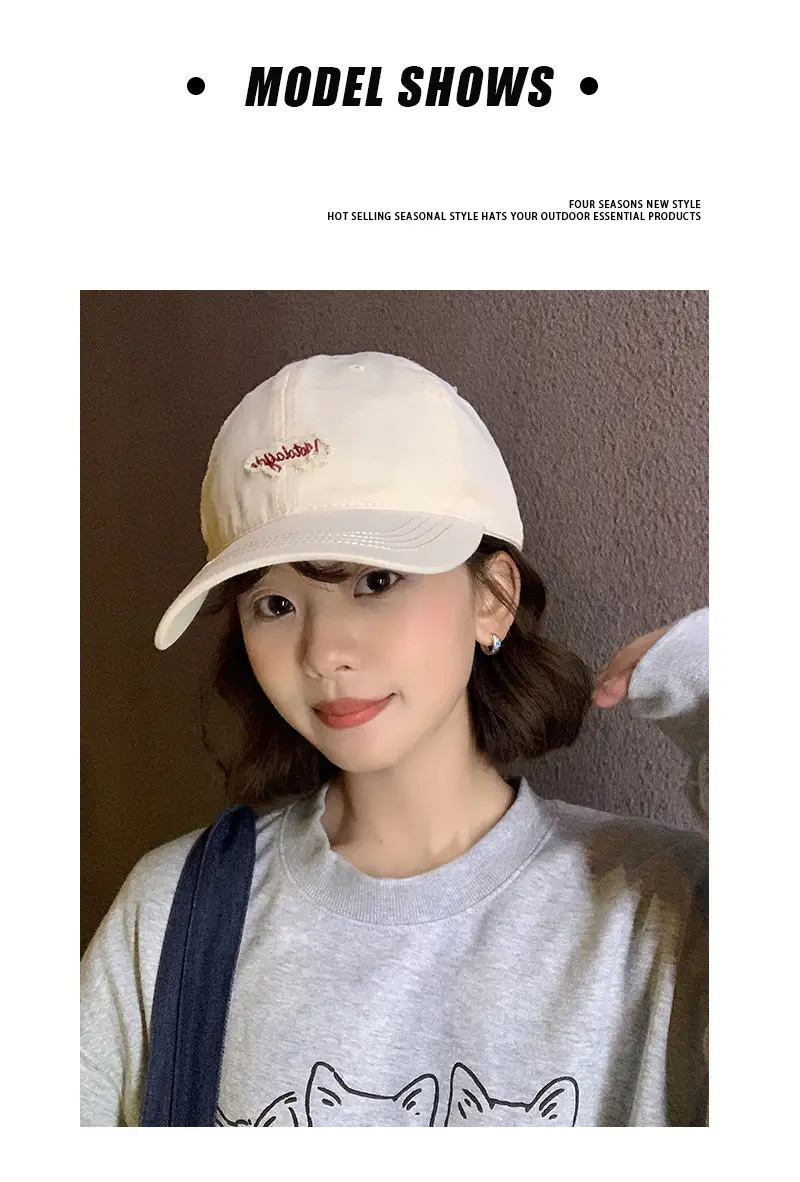 Women Pink Embroidered Baseball Cap Spring Autumn — feature 2