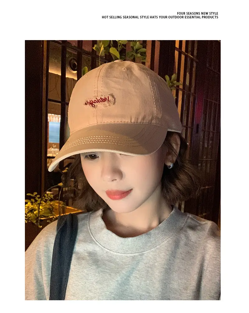 Women Pink Embroidered Baseball Cap Spring Autumn — feature 3