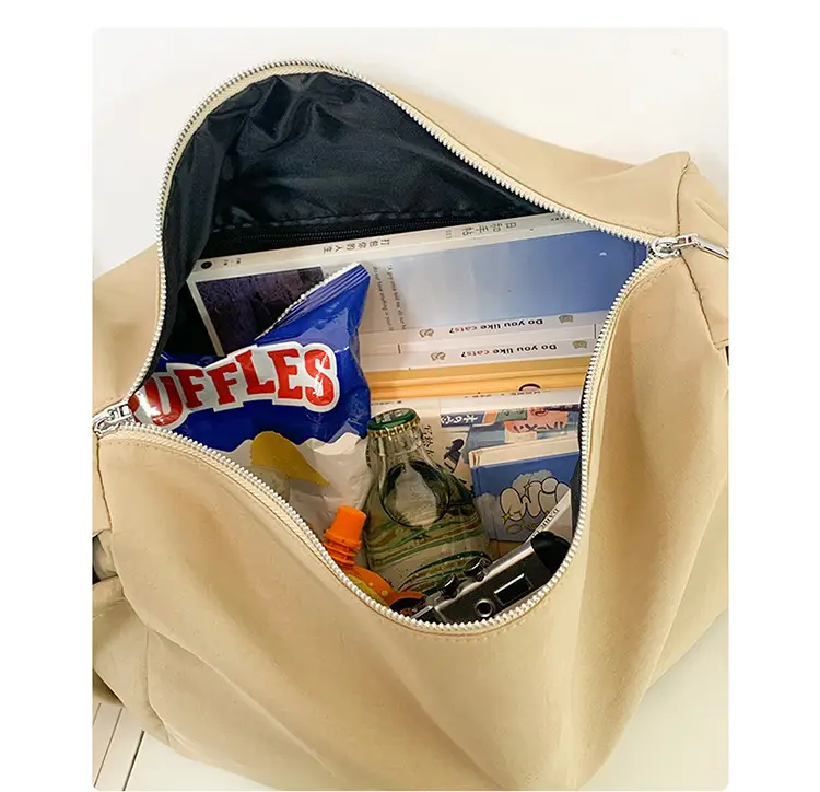 Korean Style Tan Lazy Style Backpack for Women — feature 4
