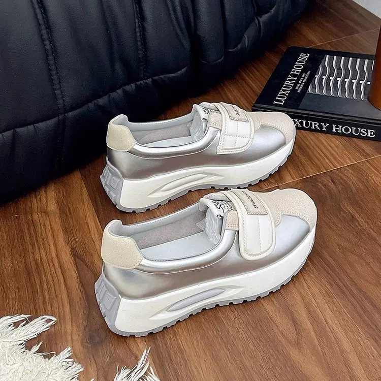 Women Thick White High-Top Sports Shoes Spring 2025