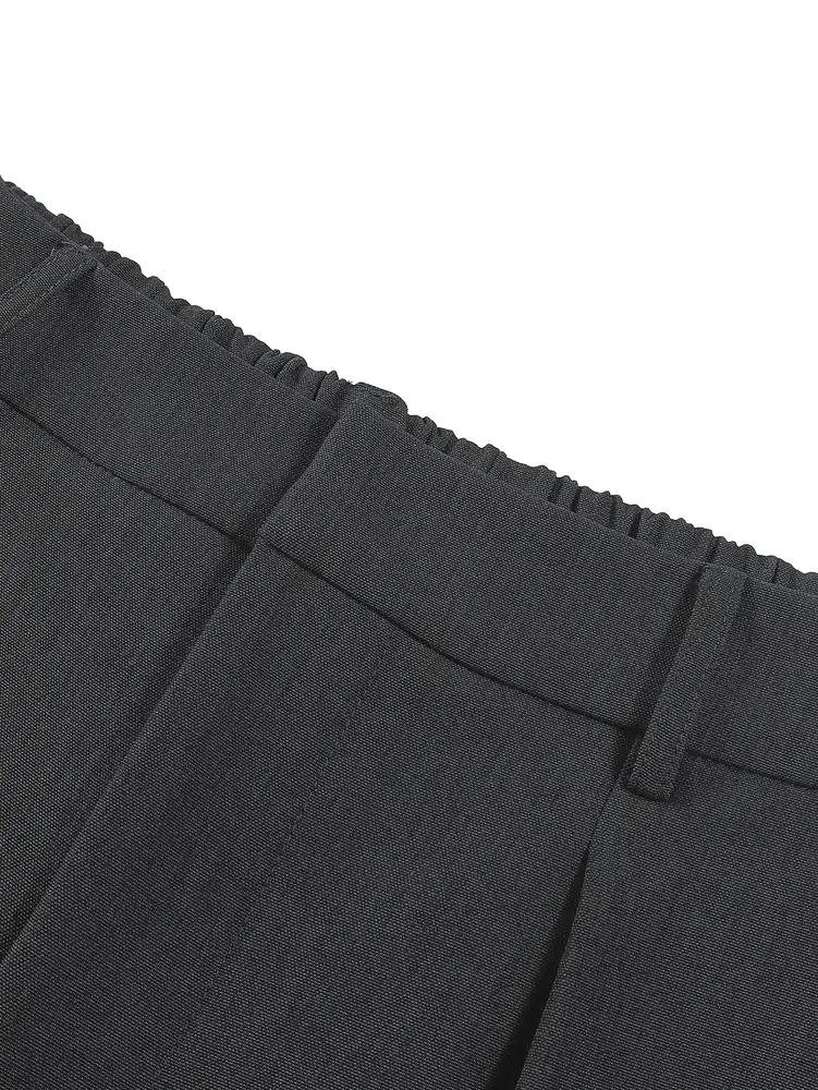 Women V-neck Button Vest & Wide Leg Pants Set Black — feature 11