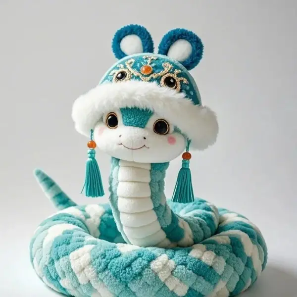 2025 Snake Mascot Toy 1m Plush Blue — feature 3