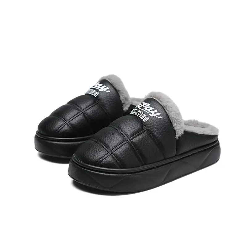 Cotton Slippers Men's Winter New Home Room Thickened Warm Men's Casual Half Pack Waterproof Wear-resistant Cotton Shoes - Image 8