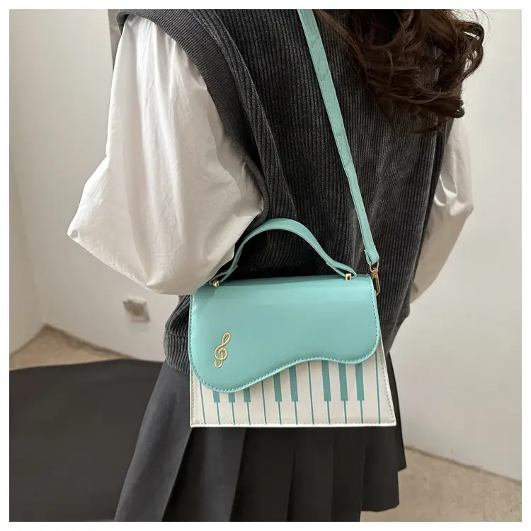 Women's Embroidered Piano Bag Brown Leather Shoulder Crossbody — feature 10