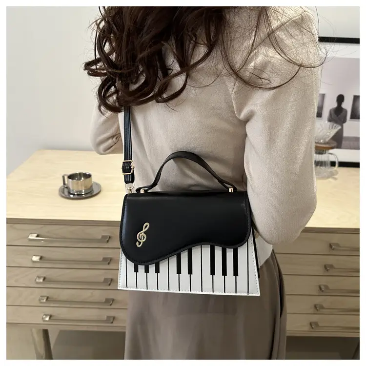 Women's Embroidered Piano Bag Brown Leather Shoulder Crossbody — feature 17