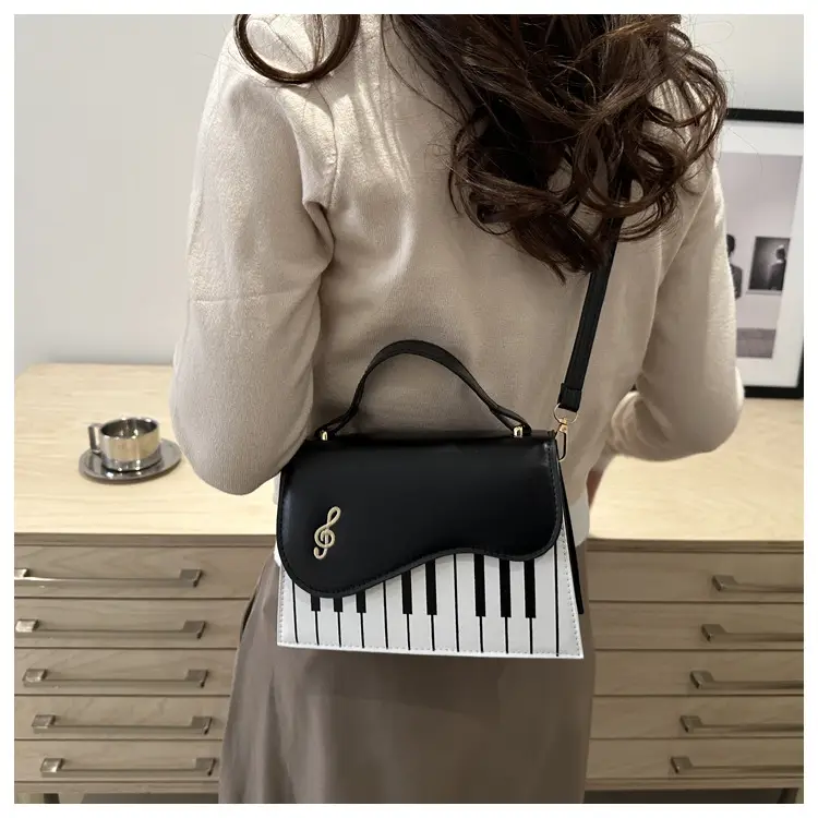 Women's Embroidered Piano Bag Brown Leather Shoulder Crossbody — feature 18