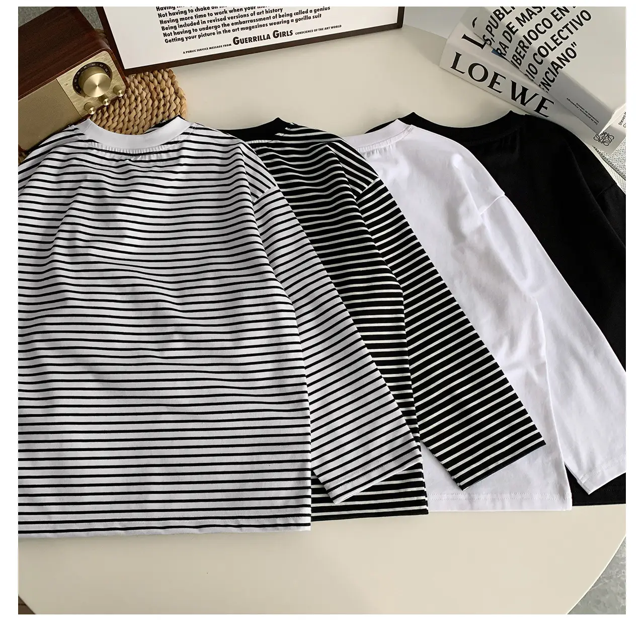 Tongku 2026 Boys T-Shirt Striped Round Neck Embroidered — feature 11