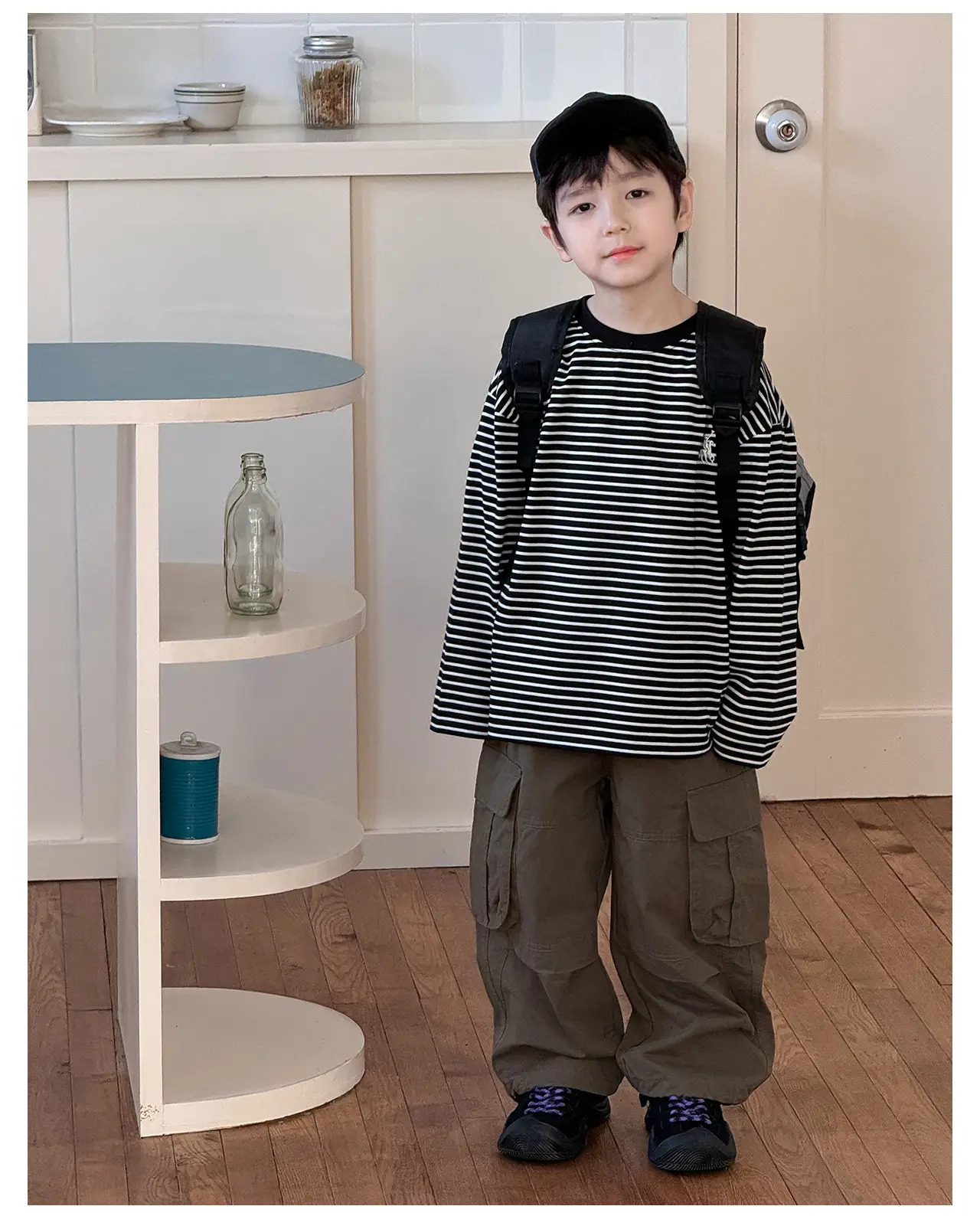 Tongku 2026 Boys T-Shirt Striped Round Neck Embroidered — feature 16
