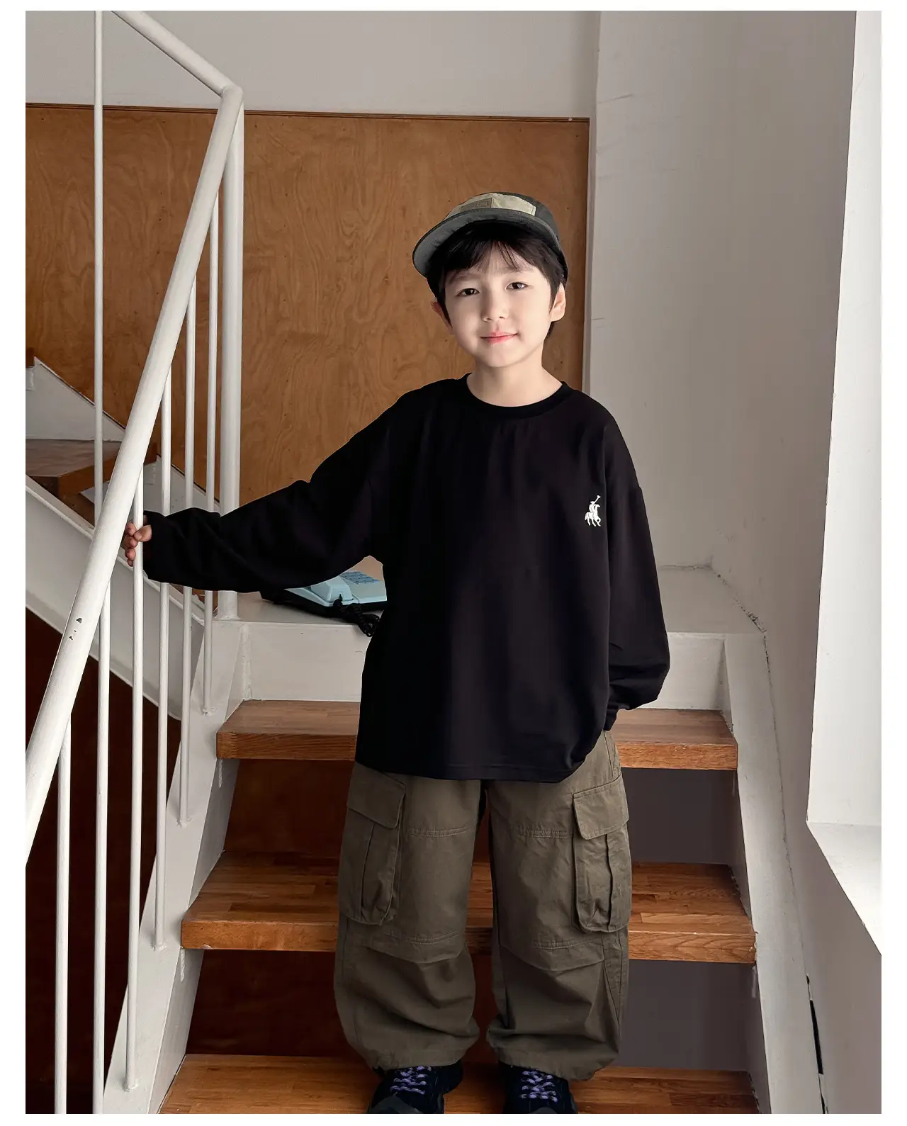 Tongku 2026 Boys T-Shirt Striped Round Neck Embroidered — feature 21