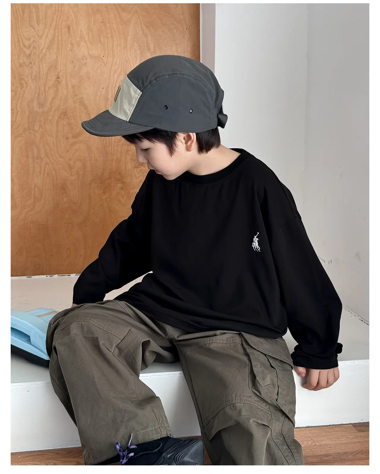 Tongku 2026 Boys T-Shirt Striped Round Neck Embroidered — feature 22