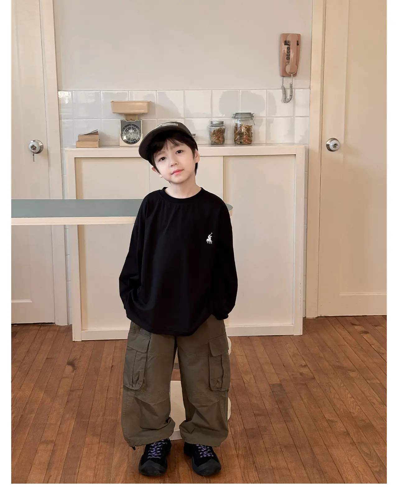 Tongku 2026 Boys T-Shirt Striped Round Neck Embroidered — feature 23