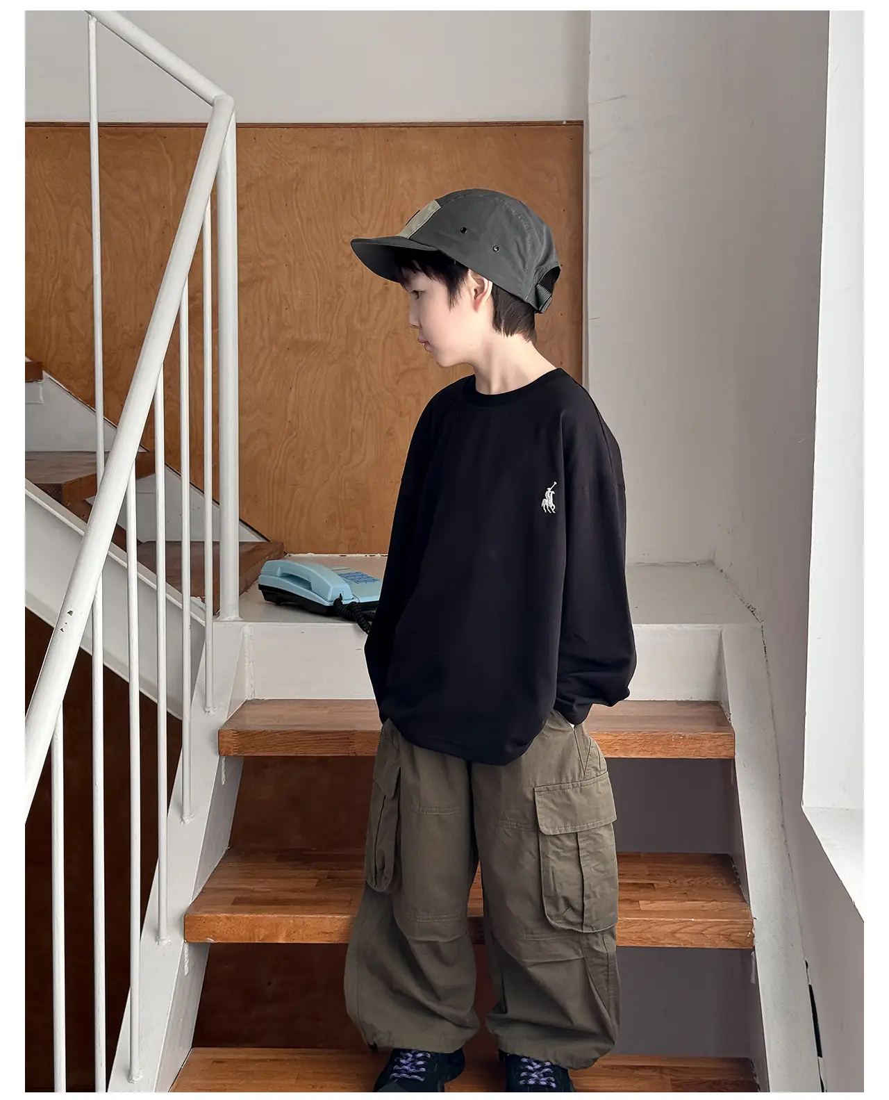 Tongku 2026 Boys T-Shirt Striped Round Neck Embroidered — feature 24