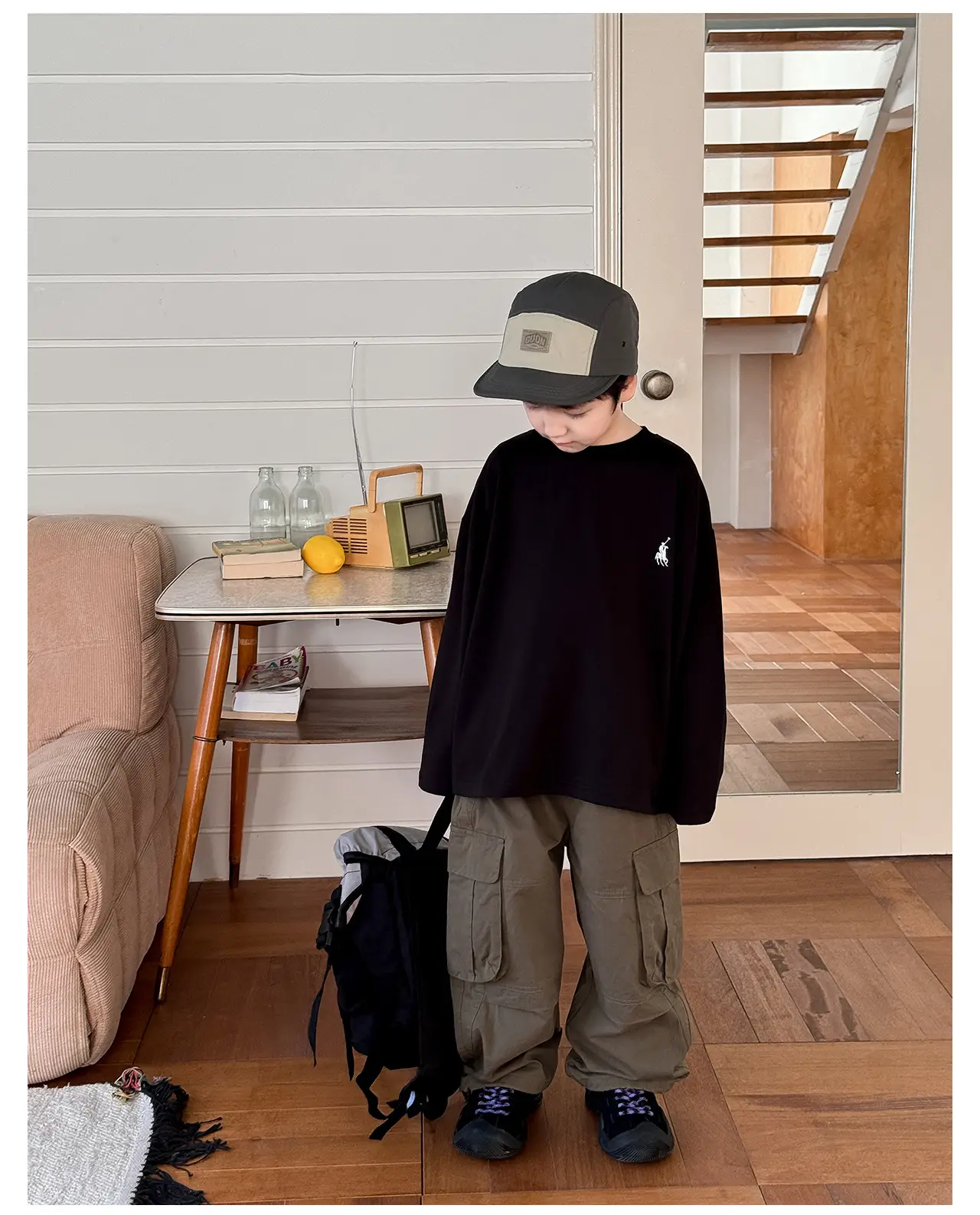 Tongku 2026 Boys T-Shirt Striped Round Neck Embroidered — feature 25