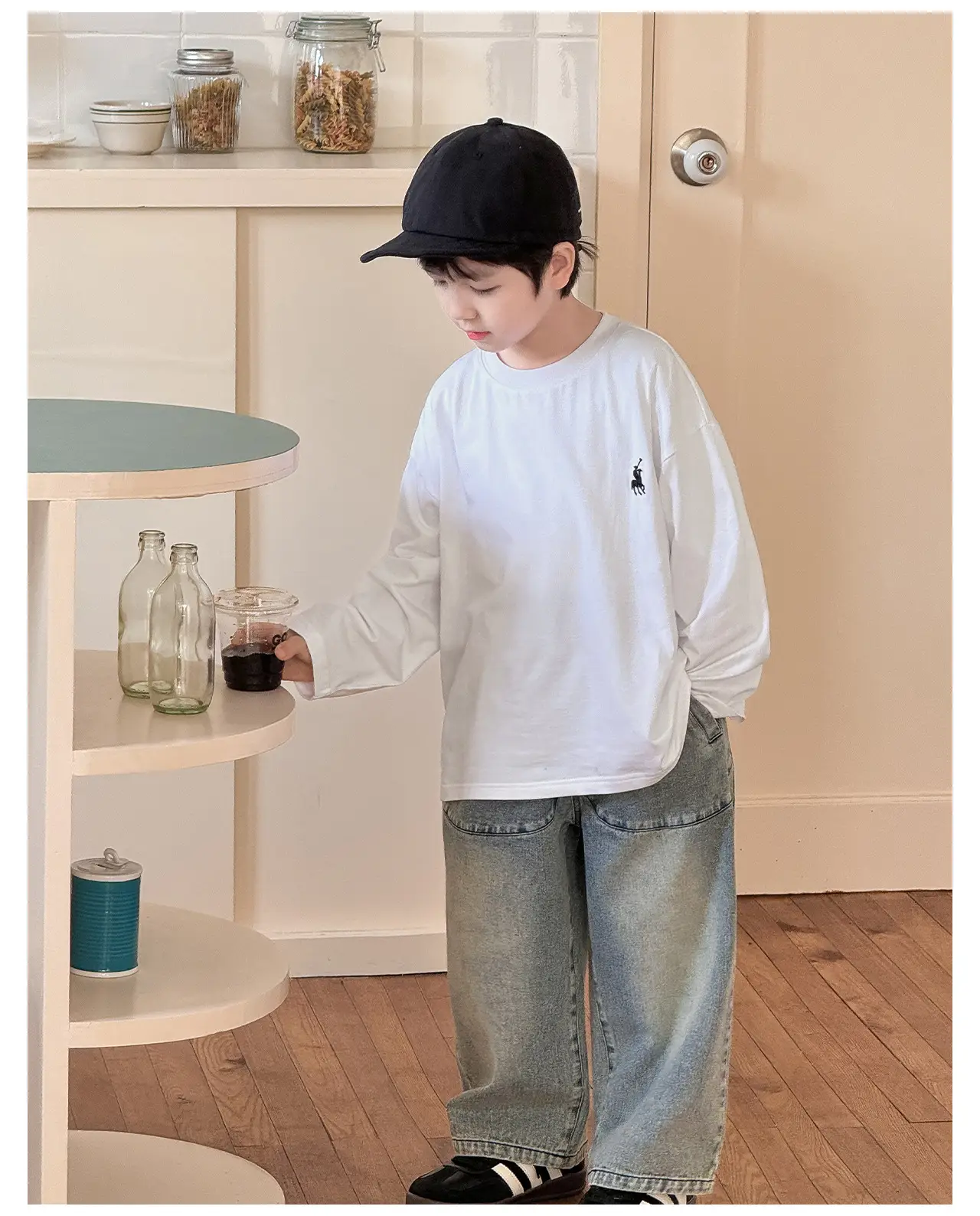 Tongku 2026 Boys T-Shirt Striped Round Neck Embroidered — feature 26