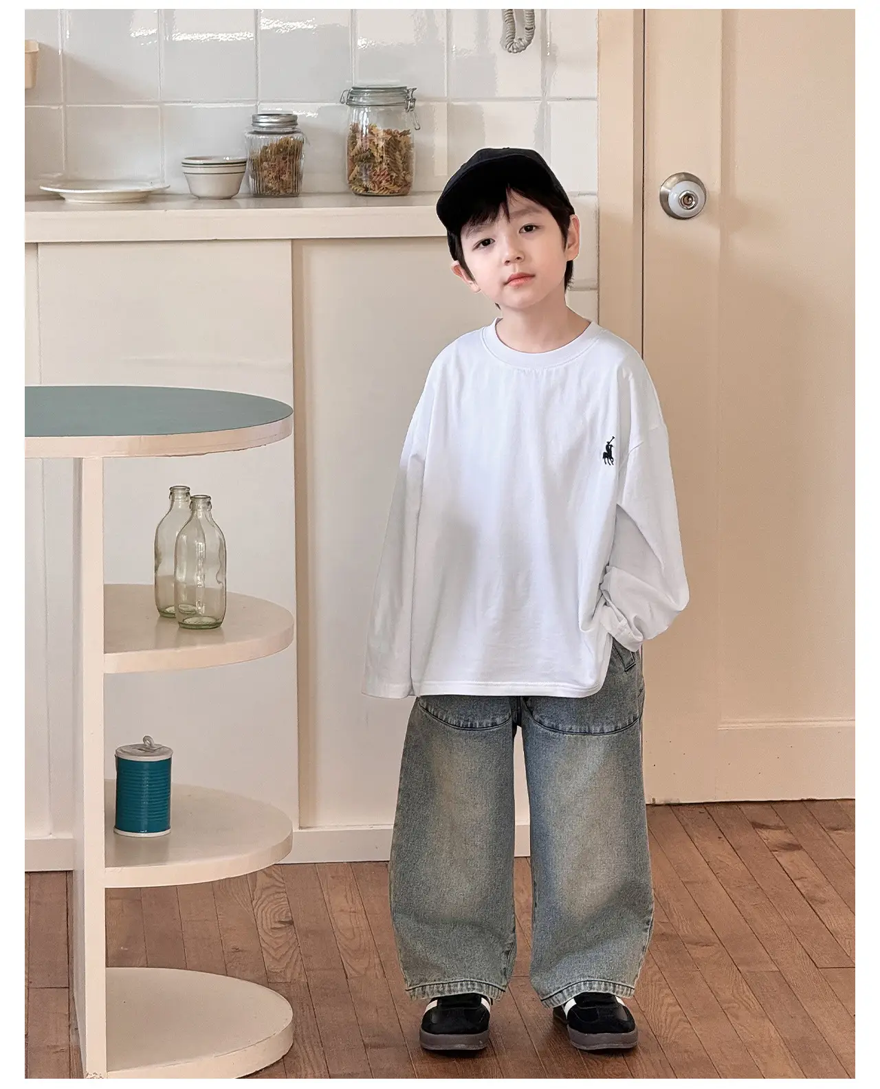 Tongku 2026 Boys T-Shirt Striped Round Neck Embroidered — feature 27