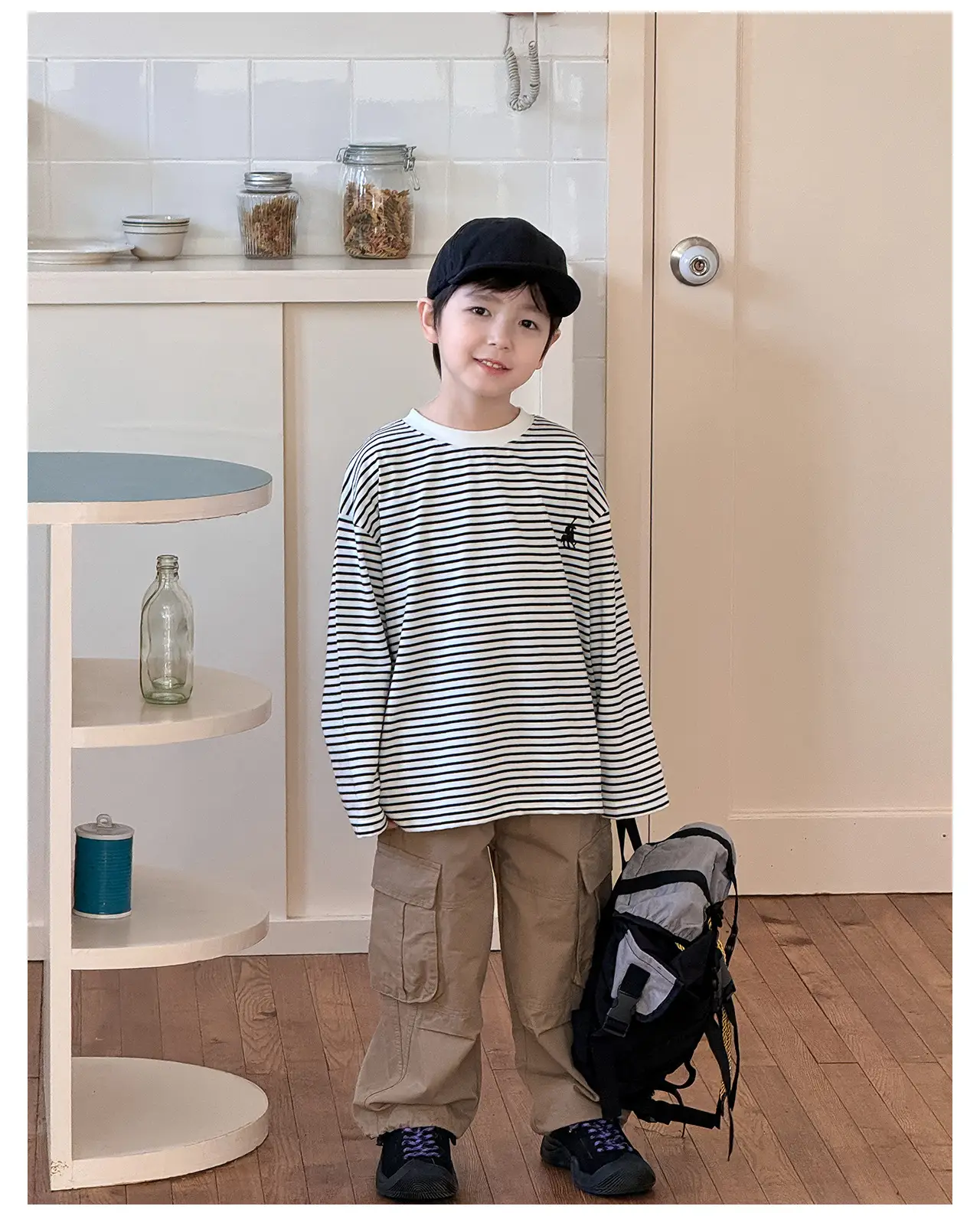 Tongku 2026 Boys T-Shirt Striped Round Neck Embroidered — feature 36