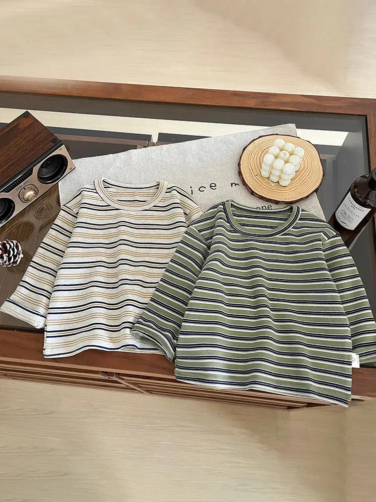Boys Striped Long Sleeve T-Shirt All-match Base - Image 3