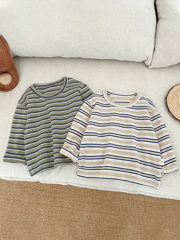 Boys Striped Long Sleeve T-Shirt All-match Base - Image 4