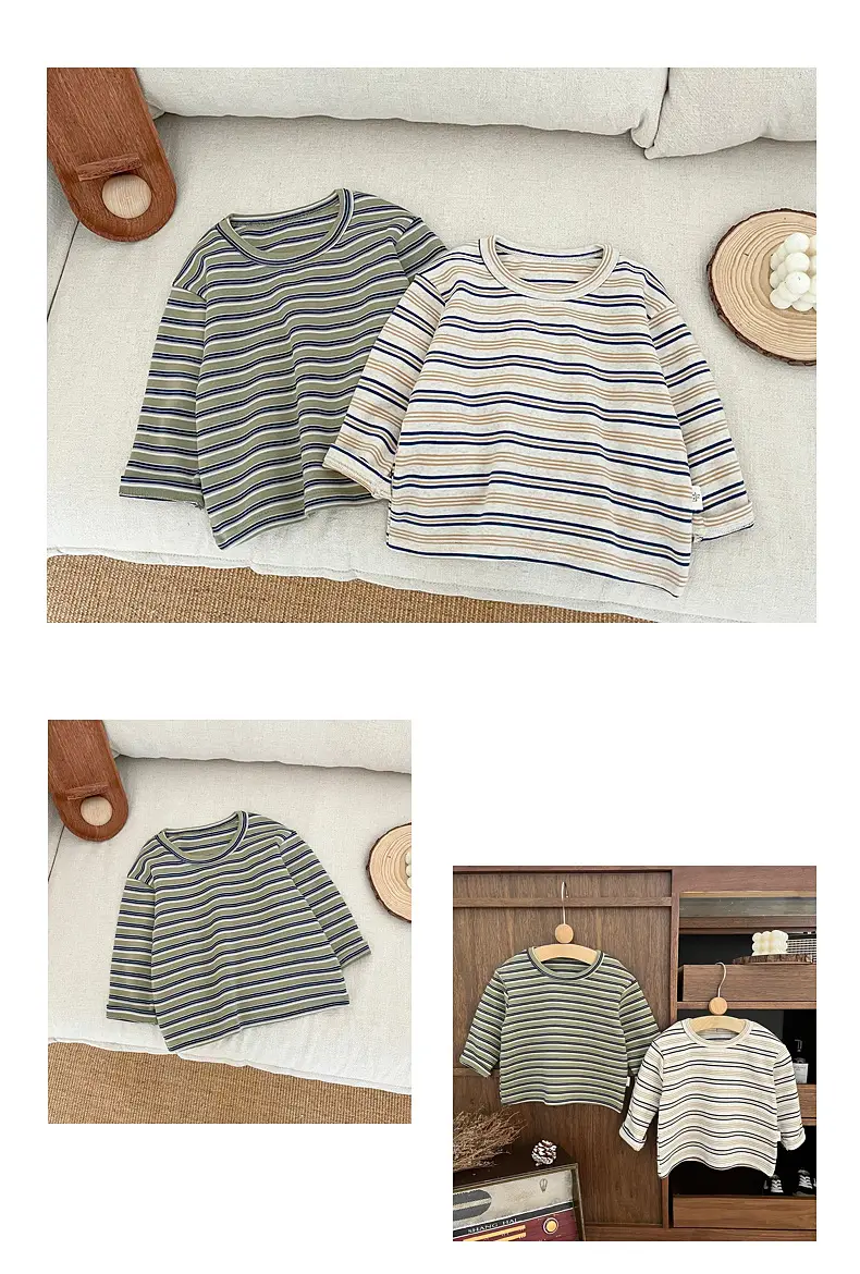 Boys Striped Long Sleeve T-Shirt All-match Base — feature 8