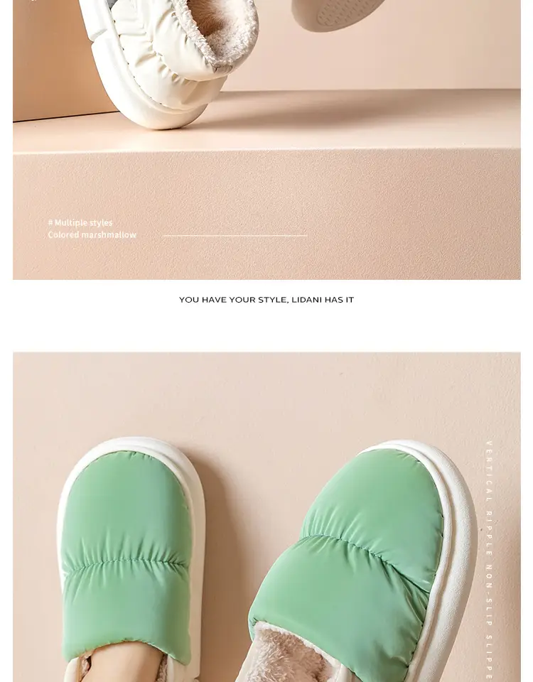 Men's Cotton Slippers, Men's Winter Bags, Home Indoor Warm Waterproof Large Size Woolen Cotton Shoes, Women's Autumn and Winter — feature 21