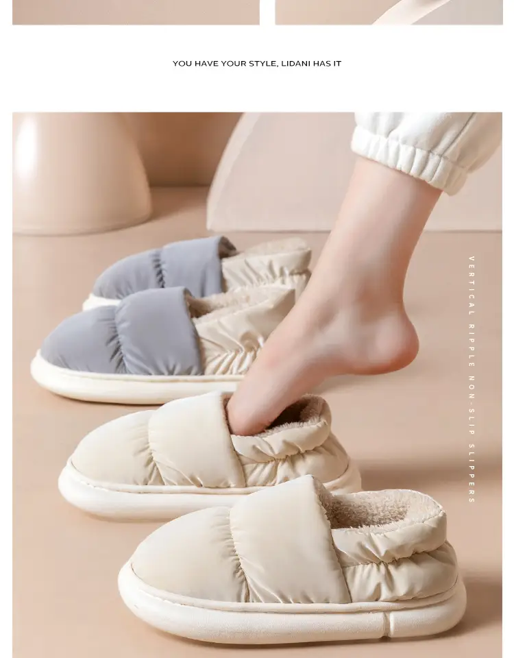 Men's Cotton Slippers, Men's Winter Bags, Home Indoor Warm Waterproof Large Size Woolen Cotton Shoes, Women's Autumn and Winter — feature 24