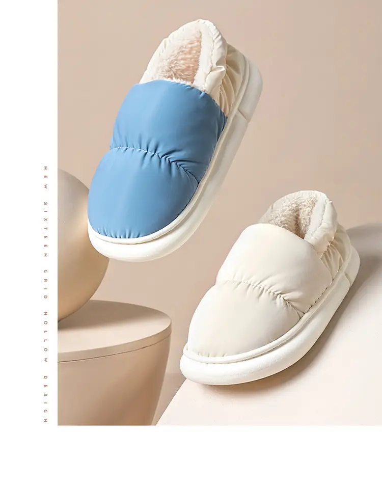 Men's Cotton Slippers, Men's Winter Bags, Home Indoor Warm Waterproof Large Size Woolen Cotton Shoes, Women's Autumn and Winter — feature 5