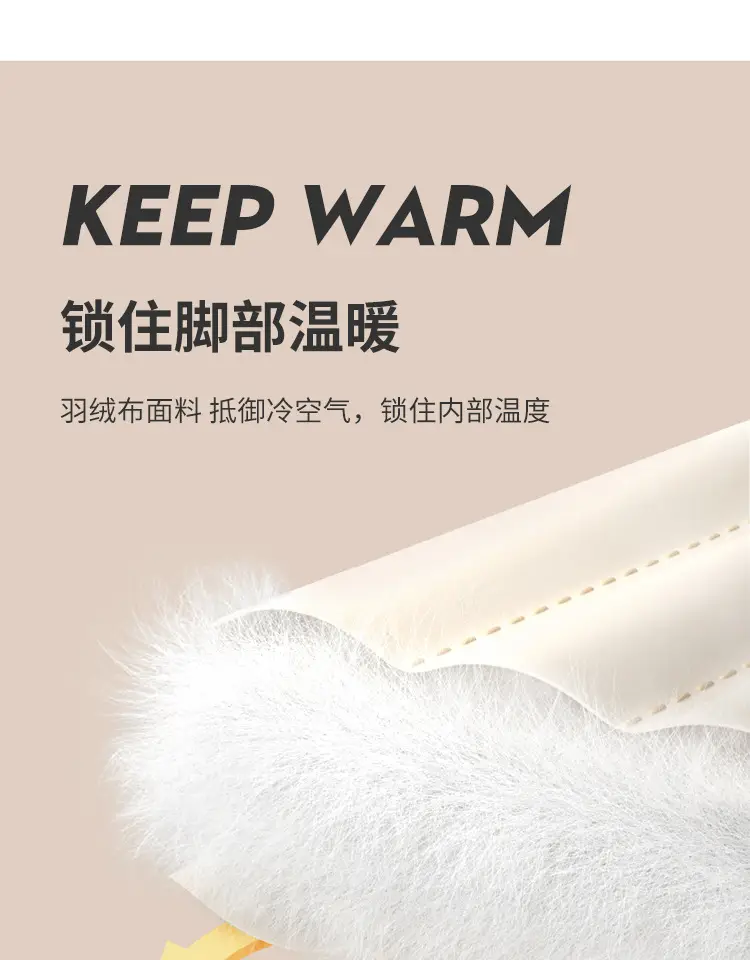 Men's Cotton Slippers, Men's Winter Bags, Home Indoor Warm Waterproof Large Size Woolen Cotton Shoes, Women's Autumn and Winter — feature 6
