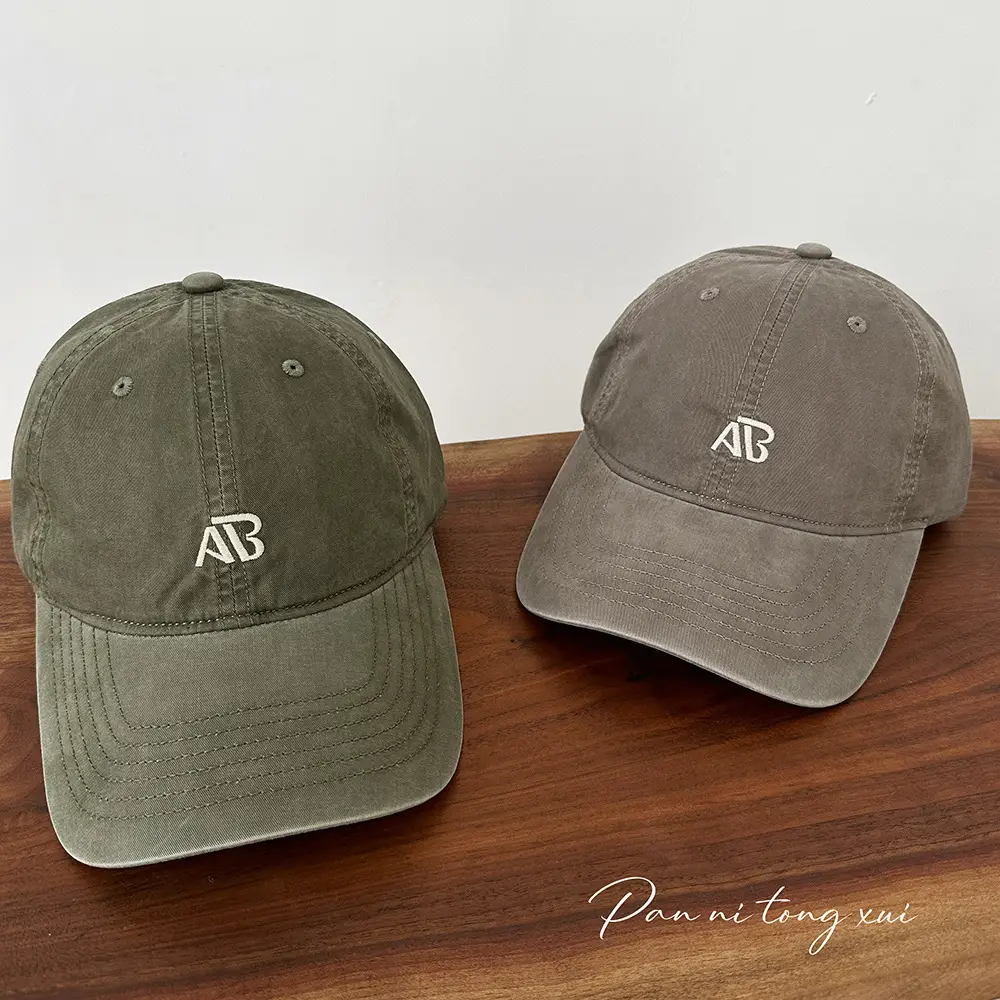 Women's Letter Embroidered Dome Caps Solid Color - Image 2