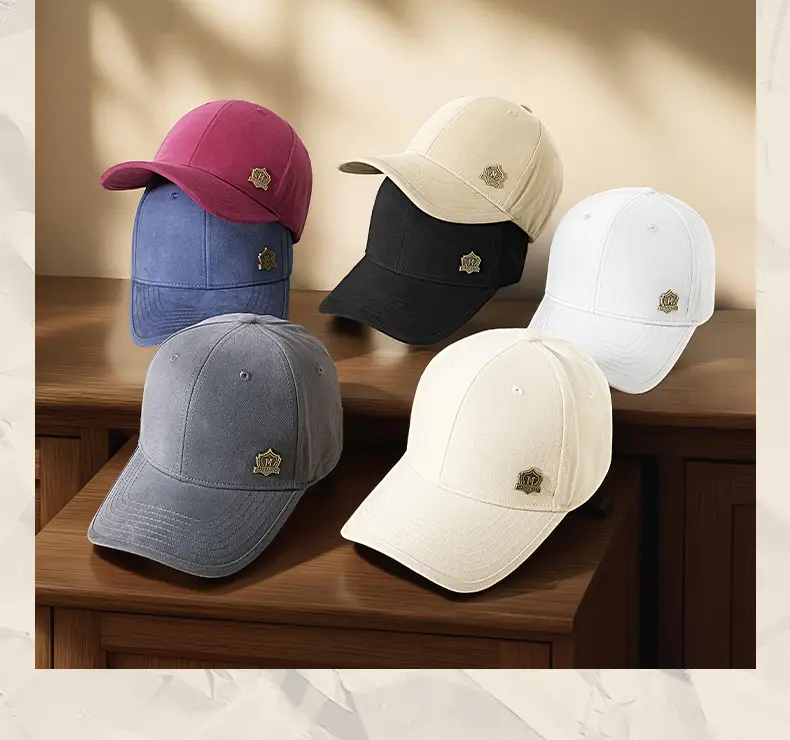 Men's Tan Retro Wide Brim Baseball Cap — feature 10
