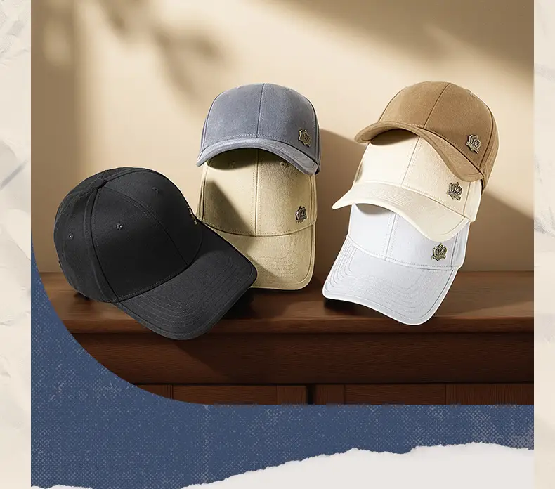 Men's Tan Retro Wide Brim Baseball Cap — feature 14