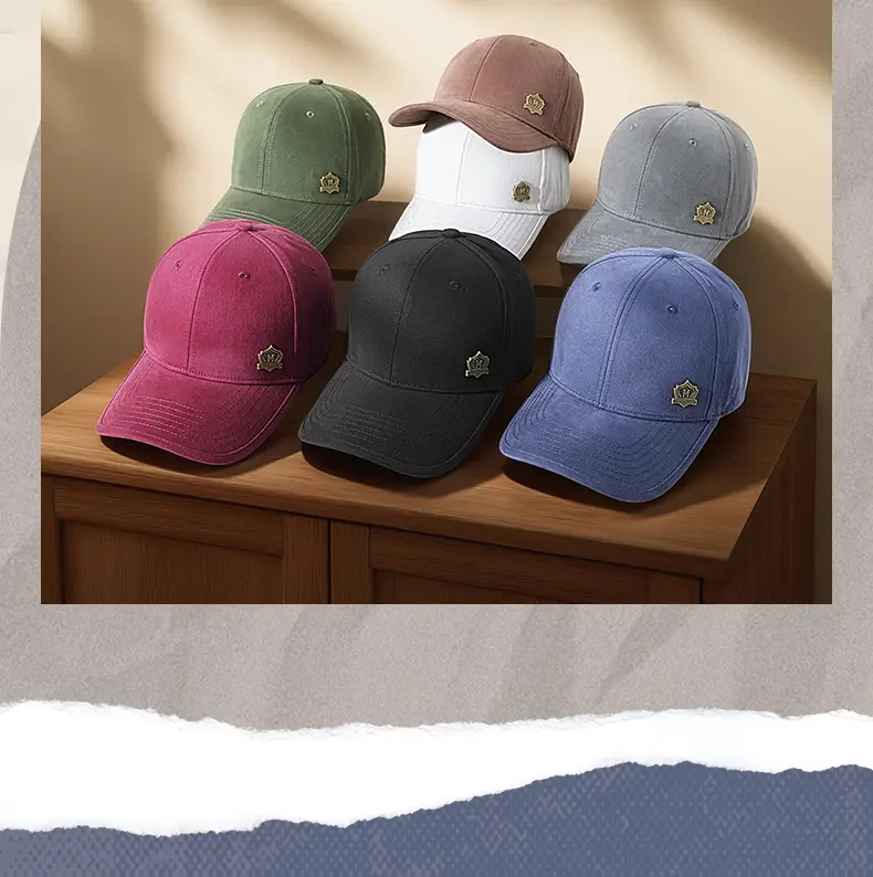 Men's Tan Retro Wide Brim Baseball Cap — feature 27