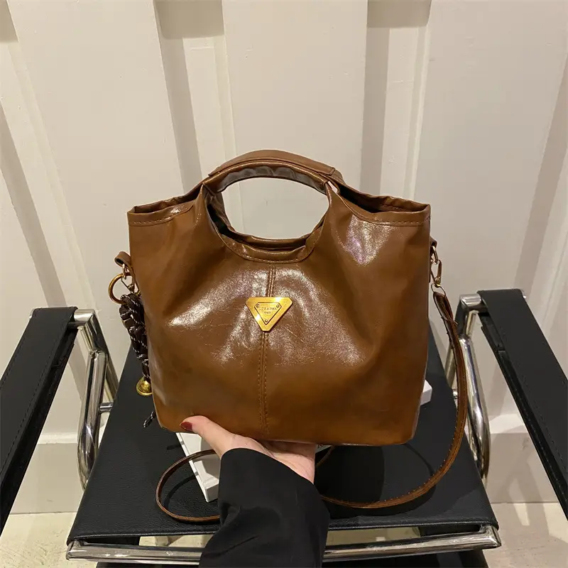 Vintage Niche Handbag Women's Wax Leather 2025 - Image 12