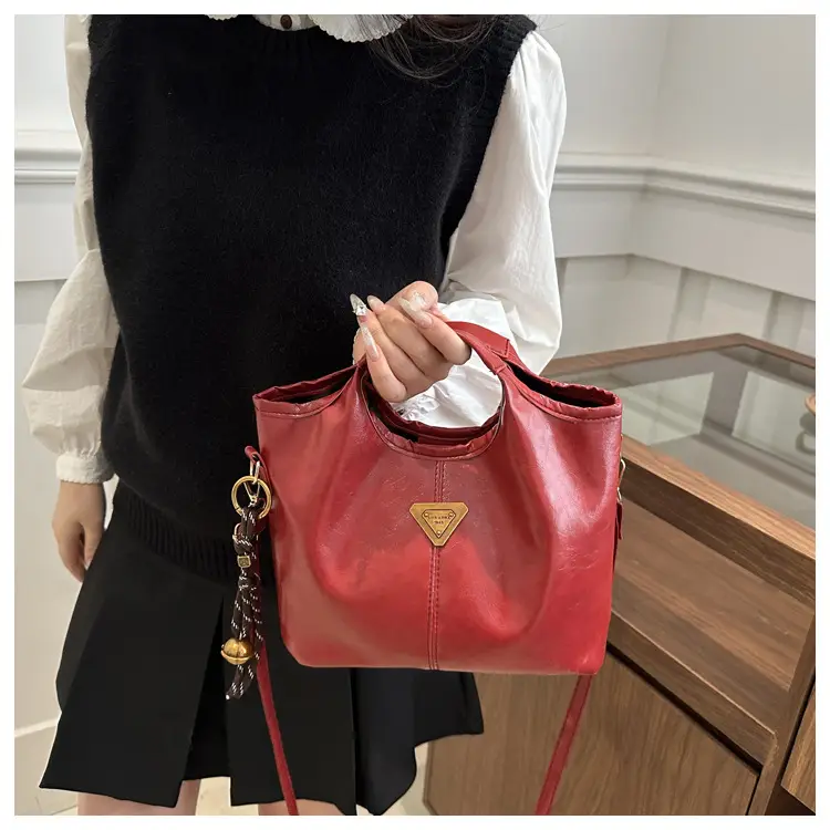 Vintage Niche Handbag Women's Wax Leather 2025 — feature 15