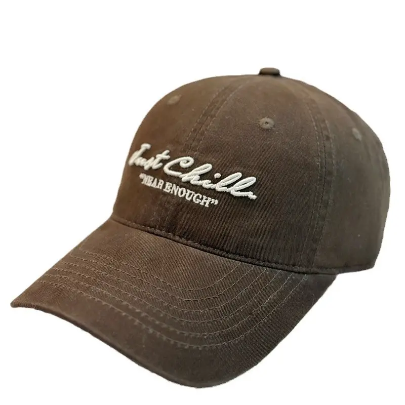 New Letter Embroidered Washed Baseball Cap Couple Deep Top - Image 13