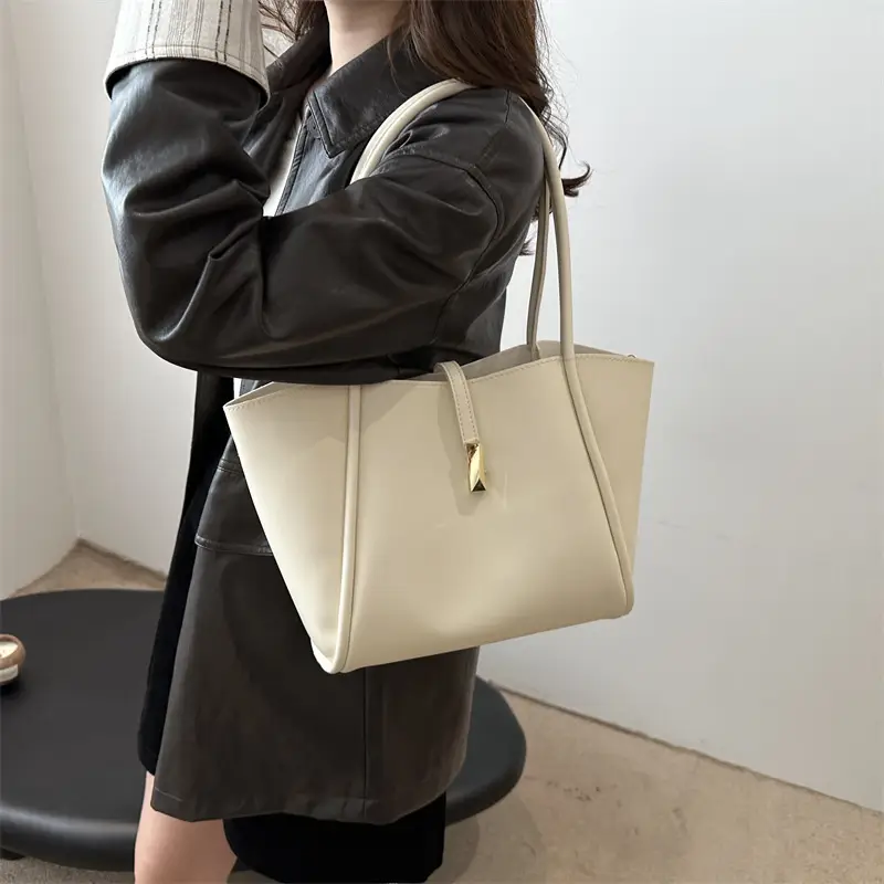 Black Leather Tote Bag for Women 2024 New Arrival