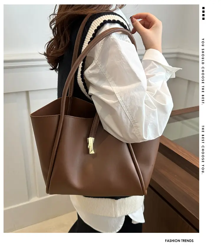Black Leather Tote Bag for Women 2024 New Arrival — feature 1
