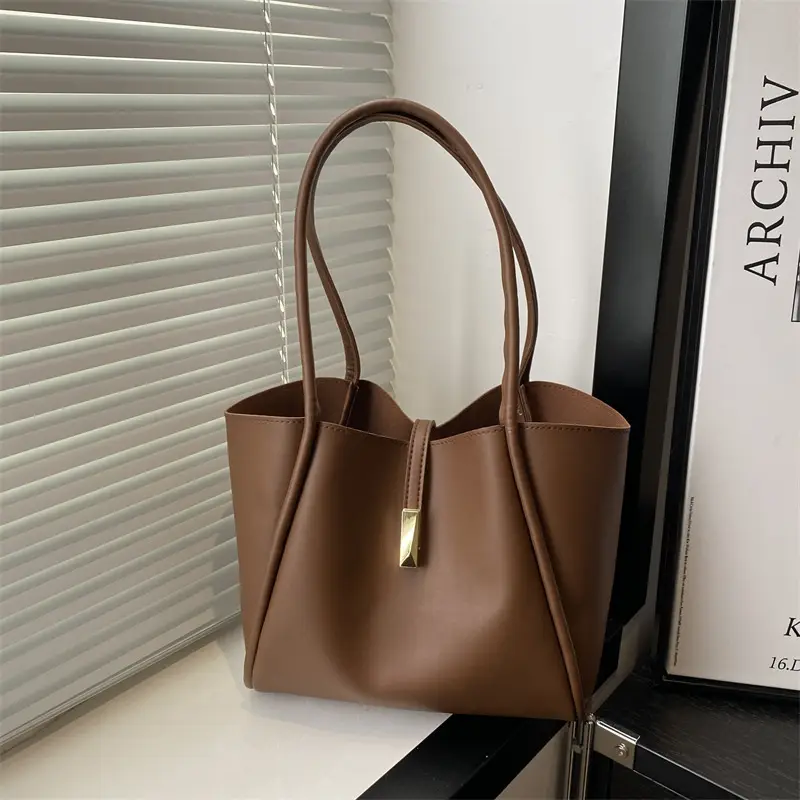 Black Leather Tote Bag for Women 2024 New Arrival