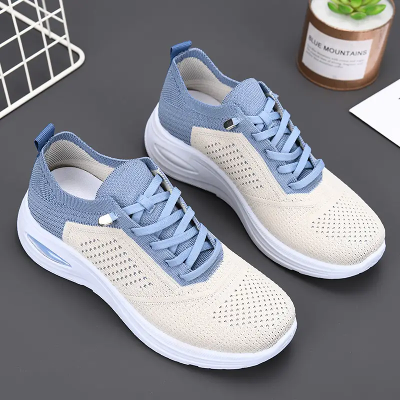 Shoes Women's 2025 New Foreign Trade Women's Shoes Casual Lace-up Socks Subnet Shoes Soft Sole sneaker Women - Image 4