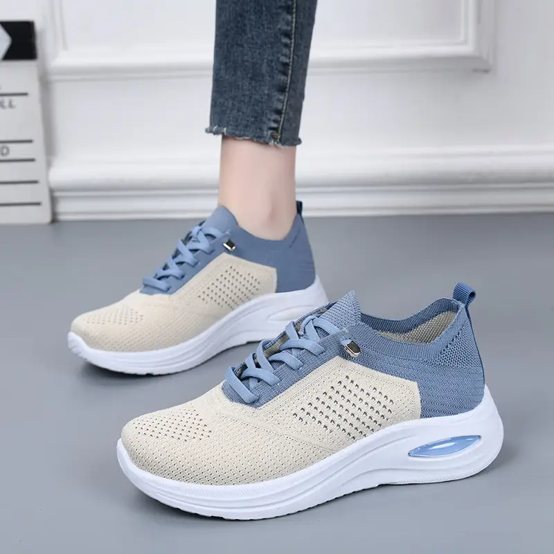 Shoes Women's 2025 New Foreign Trade Women's Shoes Casual Lace-up Socks Subnet Shoes Soft Sole sneaker Women — feature 5