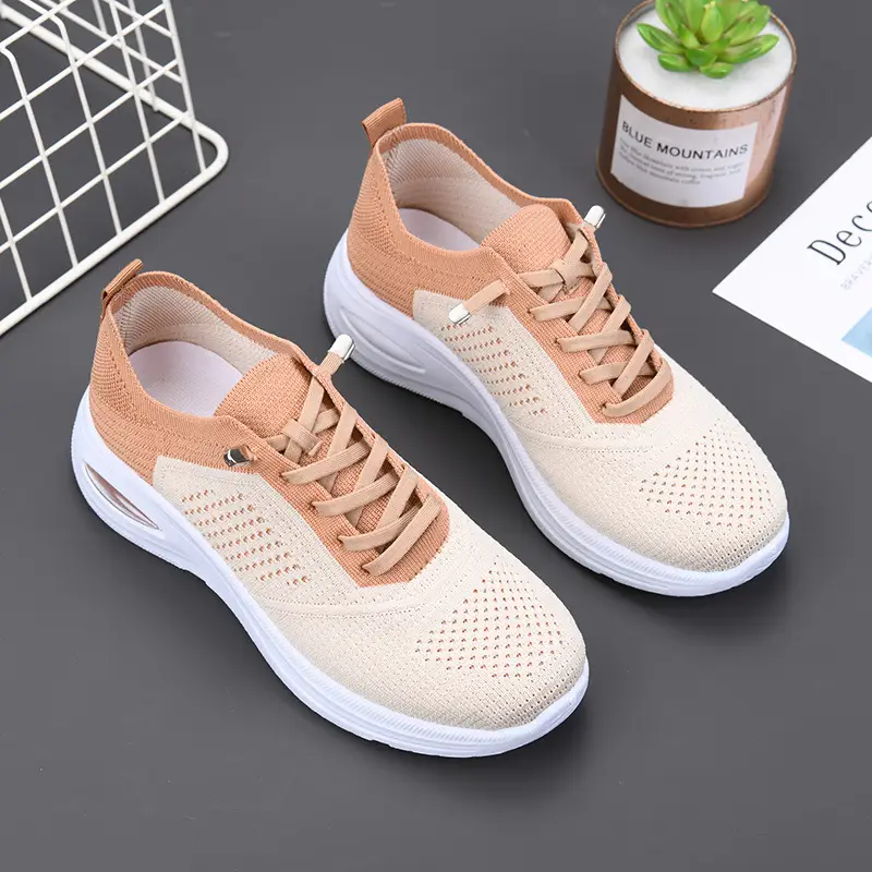 Shoes Women's 2025 New Foreign Trade Women's Shoes Casual Lace-up Socks Subnet Shoes Soft Sole sneaker Women - Image 3
