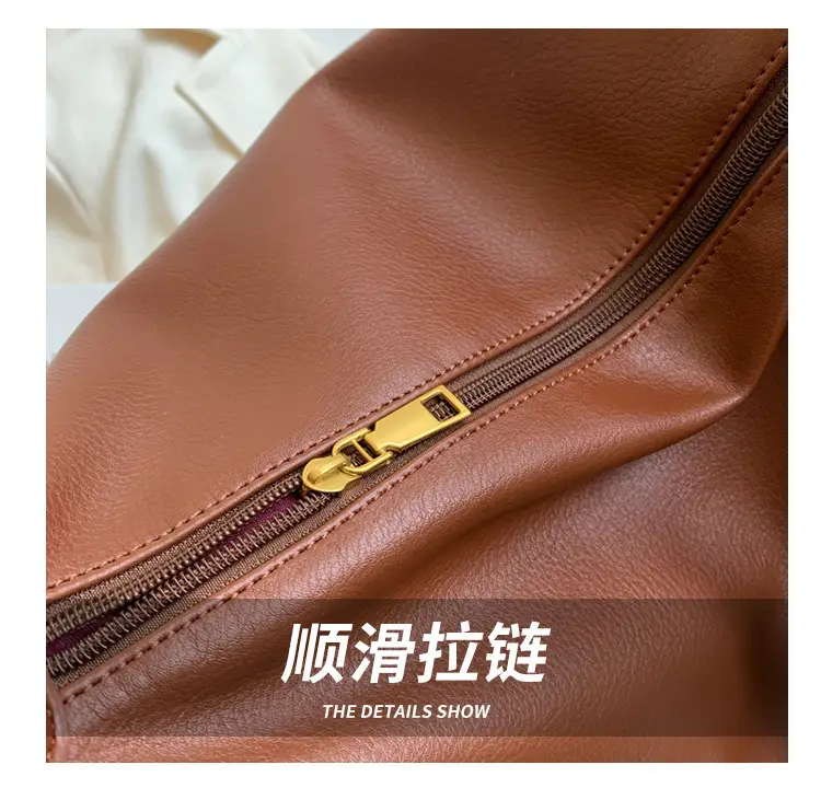 2024 Women's Large Capacity Crossbody Bag Black Leather — feature 4