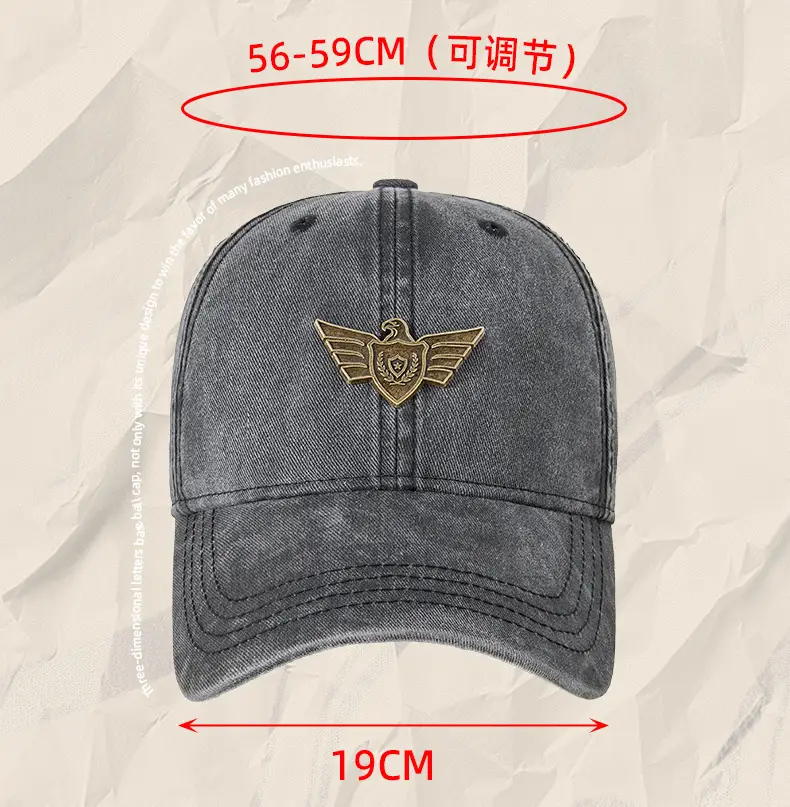 Men's Wash Cotton Retro Sun Hat with Wing Embroidery — feature 13