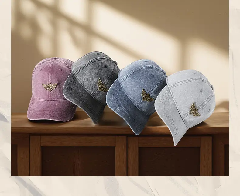 Men's Wash Cotton Retro Sun Hat with Wing Embroidery — feature 19