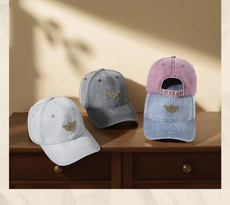 Men's Wash Cotton Retro Sun Hat with Wing Embroidery — feature 26