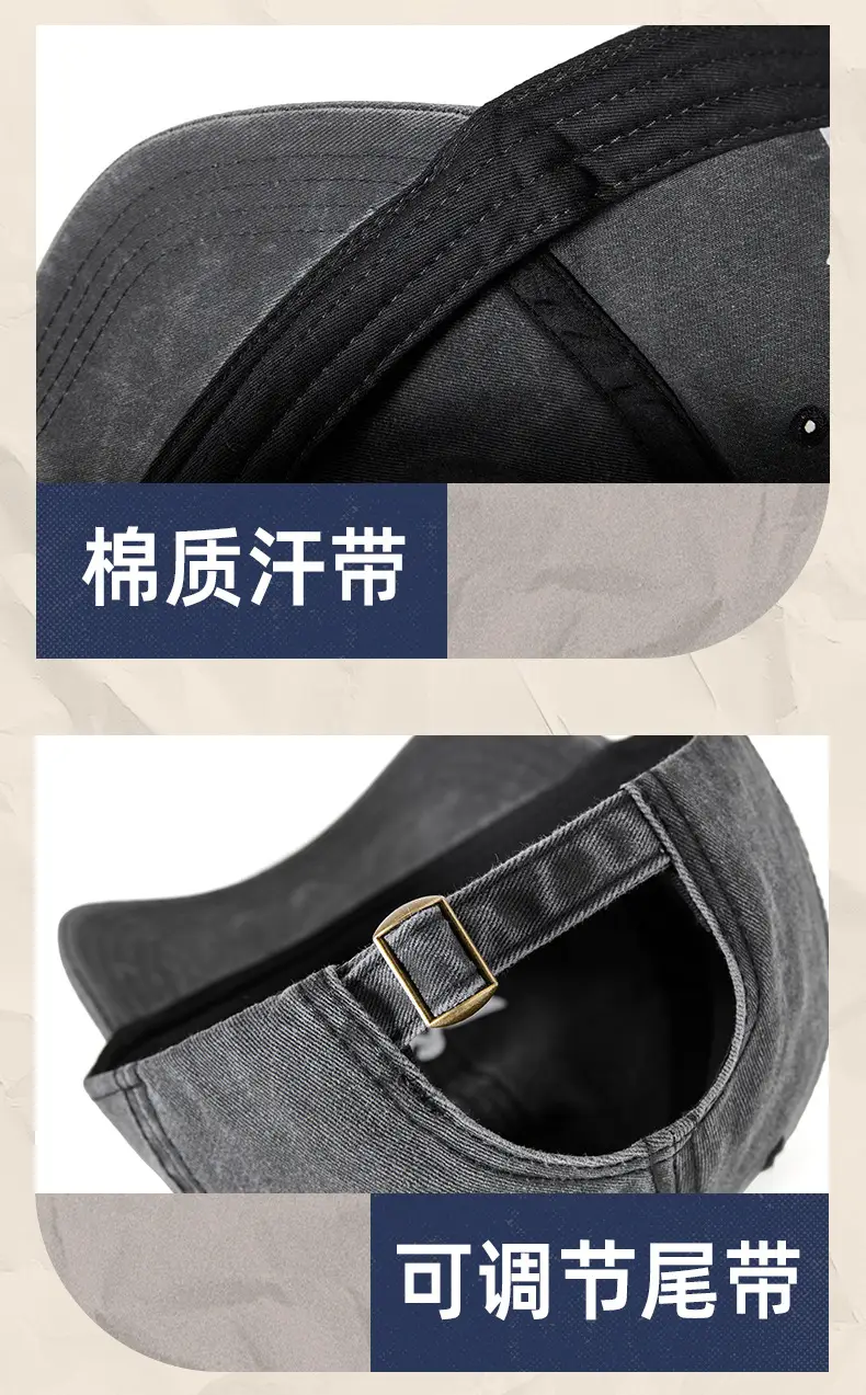 Men's Wash Cotton Retro Sun Hat with Wing Embroidery — feature 35