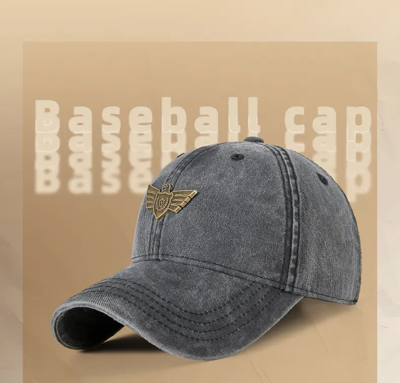 Men's Wash Cotton Retro Sun Hat with Wing Embroidery — feature 7